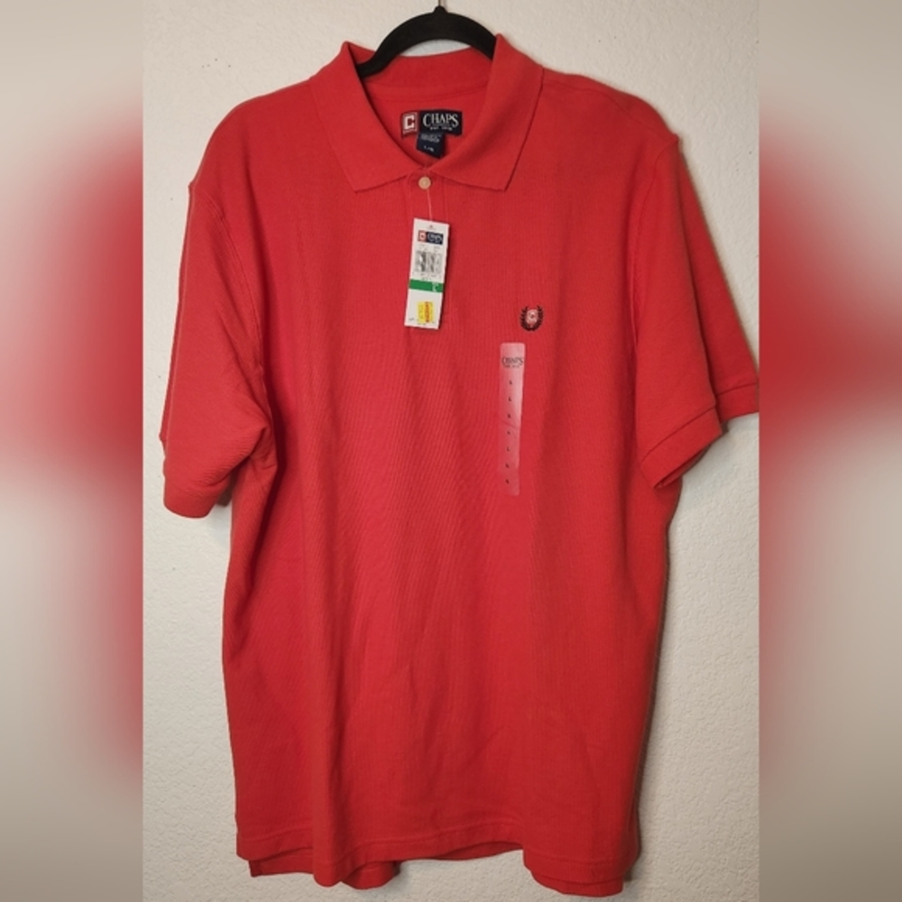 NWT Chaps Men's Polo, Red/Orange, Size‎ L